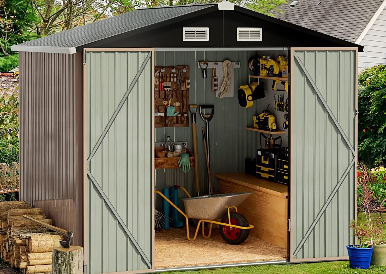 Aoxun Outdoor Storage Metal Shed