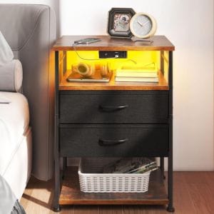 AODK Night Stand with Charging Station
