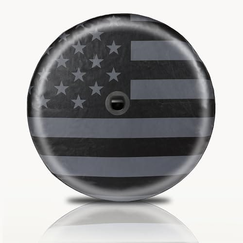 MOONET Tire Cover with Camera Hole for Jeep Wrangler JL with Back-up Camera, Gre...