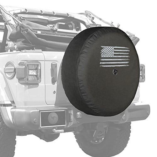 Distressed American Flag Tire Cover for Jeep Wrangler JL - 32 Inch Soft Fit for ...