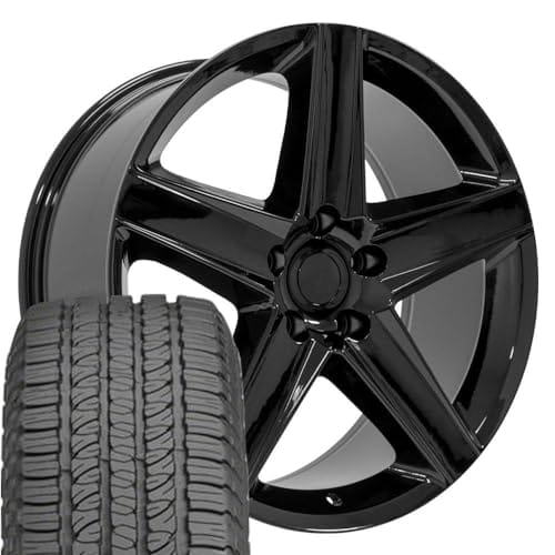 OE Wheels JP06 20 Inch Rims and Tires for Grand Cherokee 5x127 20x9 Gloss Black ...