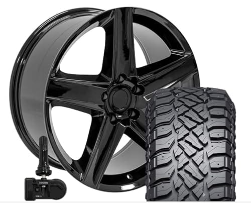OE Wheels JP06 20 Inch Gloss Black Rims and Tires for Grand Cherokee 5x127 20x9 ...