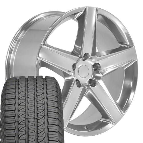 OE Wheels JP06 20 Inch Rims and Tires for Grand Cherokee 5x127 20x9 Polished Set...