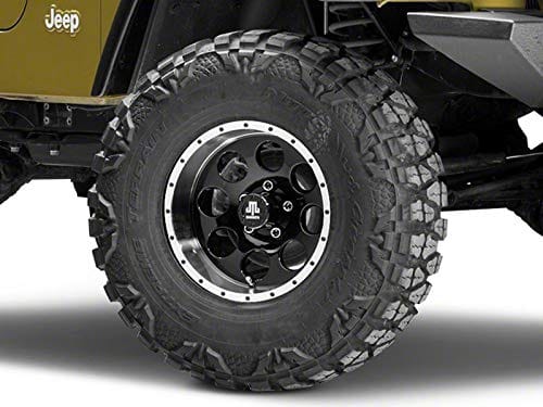 Mammoth 8 Black Beadlock Style Wheel 15x8 -19mm Offset for Jeep Wrangler TJ
