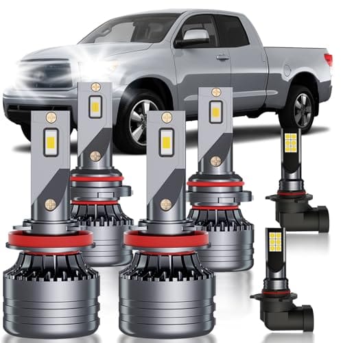 HUOKEDS Toyota Tundra LED Bulbs Combo, 6 Piece Set, 6000K White High Low Beam an...