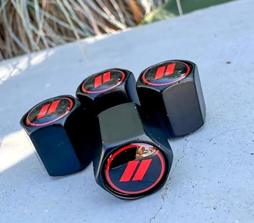 TACTILIAN Red Aluminum Tire Valve Stem Caps for Dodge Vehicles | Leakproof with ...