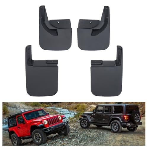 Kiwi Master Heavy Duty Mud Flaps for Jeep Wrangler JL Accessories - Front and Re...