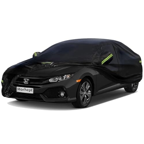 Morhept Car Cover Custom Fit For Honda Civic Waterproof All Weather Full Exte...