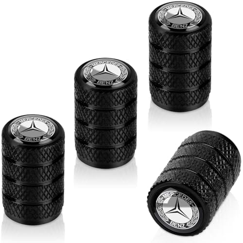 4pcs Tire Valve Stem Caps For Mercedes Benz Series Metal Car Wheel Air Caps A...
