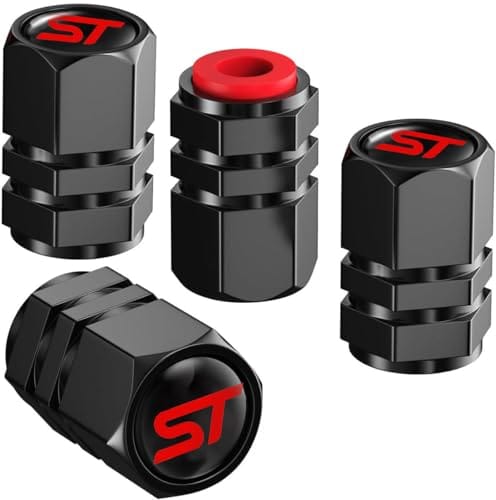 4 Pack Black Car Tire Valve Stem Cap Cover Fit Focus St Mondeo Kuga Fiesta Ed...