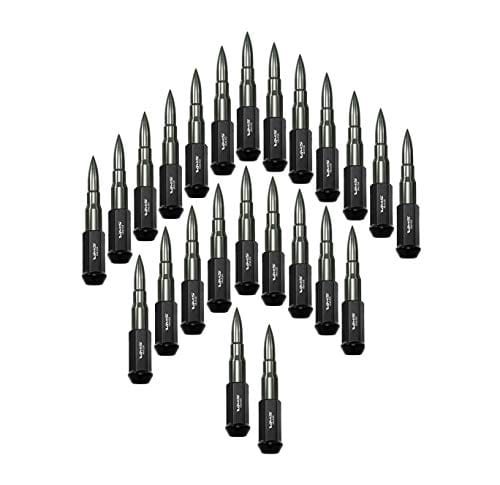 True Spike 14x1.5 24pc 124mm Cold Forged Steel Lug Nuts With Gunmetal Extende...