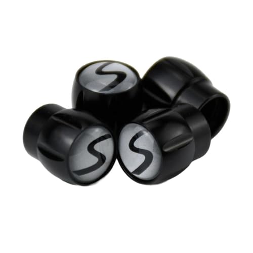 Set Of 4 S Aluminum Auto Tire Valve Stem Cap Cover With Resin Red S Emblem Tr...