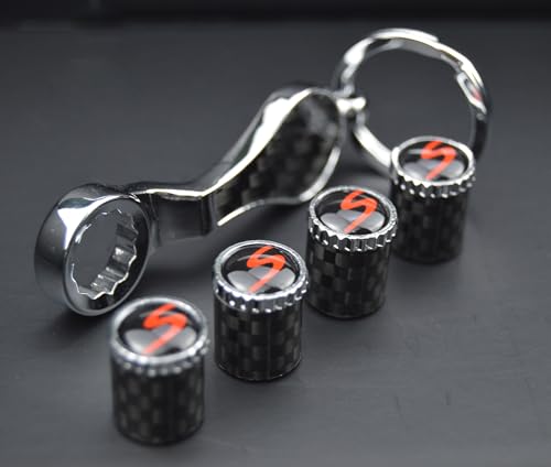 Carbon Fiber S Carbon Fiber Auto Tire Valve Stem Cap Cover With Resin Red S E...