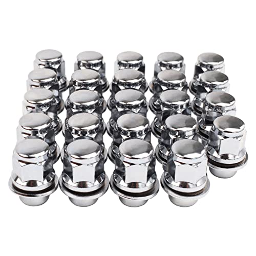 12x1.5 Lug Nuts 20 Pcs Chrome Closed End Mag Style Lug Nuts With Washer 1316 ...