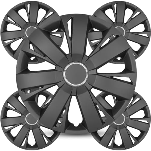 Winjet 16 Inch Black Matte Hubcaps Premier Style For Nissan Altima Honda Acco...