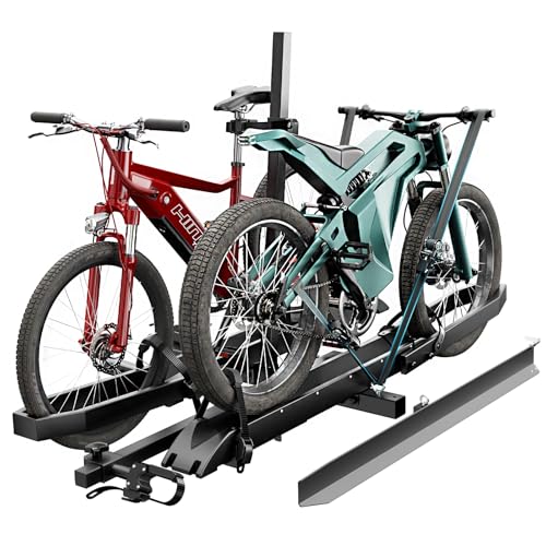 Ebike Rack With Ramp For Tow Hitch With 300lbs Load Capacity Car Bike Rack Fo...