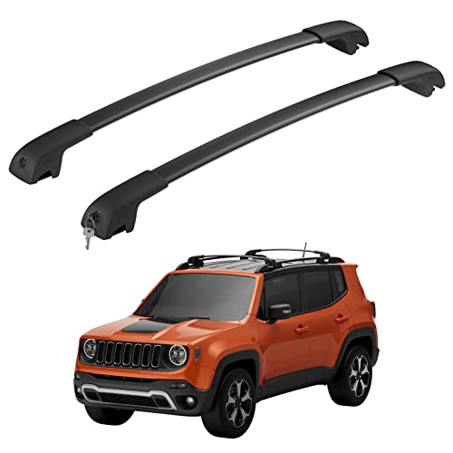 Hmmtyrack Lockable Roof Rack Cross Bars Compatible With Jeep Renegade 2015-20...
