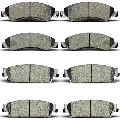 Aladiche Front Rear Ceramic Brake Pads Set Fit For Cadillac Escalade Esvextfo...