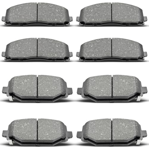 8pcs Front Rear Brake Pad Set Fit For 2012-2016 For Chrysler Town  Country201...