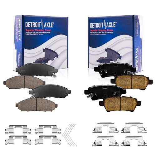Detroit Axle - Brake Pads For 2005-2012 Nissan Pathfinder 4 Front  Rear Ceram...
