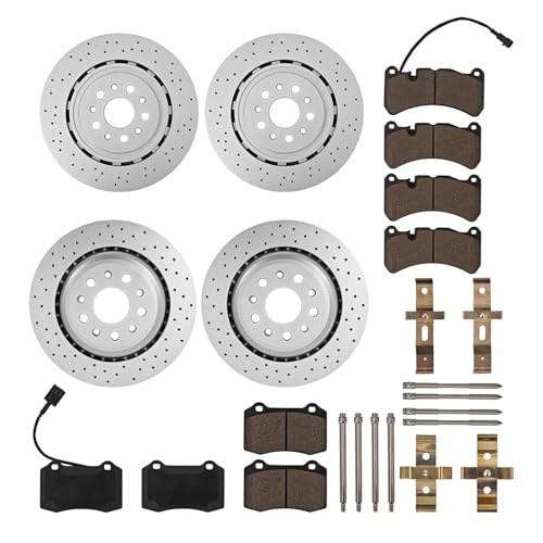 Dewinston Brake Pads Rotors Kit Front  Rear Compatible With Maserati Ghibli Q...