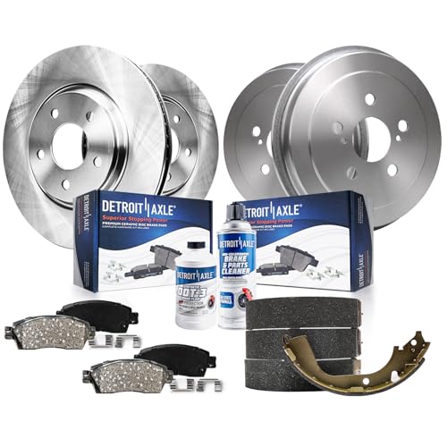 Detroit Axle - 10pc Brake Kit For 03-08 Toyota Corolla Front Disc Rotors Cera...