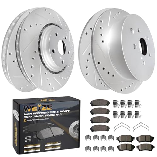 Weize Front And Rear Brake Rotor Kit For Toyota Sienna 2011-2020 Highlander 2...