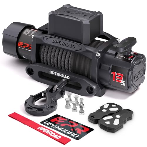 Openroad 13500 Lb Recovery Winch With Synthetic Rope And 2 Wireless Remotes -...