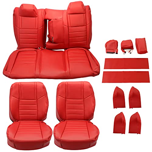 Ecotric Synthetic Leather Car Seat Covers Full Set Seat Cushion Protector Wat...