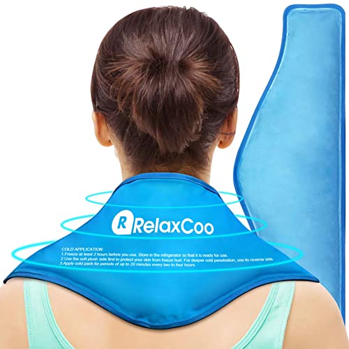 Relaxcoo Neck Ice Pack Wrap Reusable Gel Ice Pack For Neck Shoulders Cold Com...