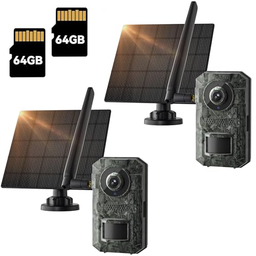 Trail Camera 2 Pack 2k Hd Live Cellular Trail Cameras Built-in Sim Cardwith 6...