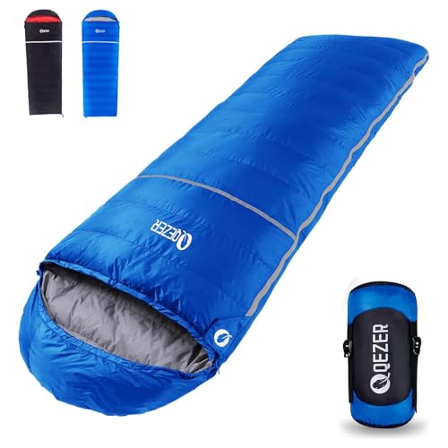 Qezer Down Sleeping Bag For Adults 0 Degree 600 Fill Power Cold Weather Ultra...
