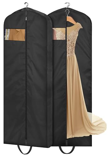 Misslo 65 Long Garment Bags For Travel Dress Bags Wedding Dress Cover Waterpr...