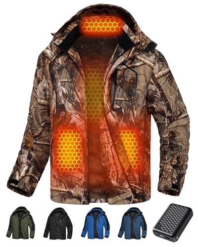 Men Puffer Heated Jacket Graphene Electric Warming Coat Winter Hunting Access...