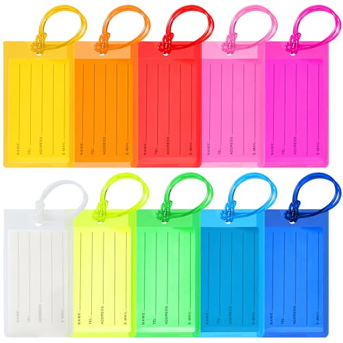 10 Pack Luggage Tags For Suitcases Airplane Travel Essentials For Flying Inte...