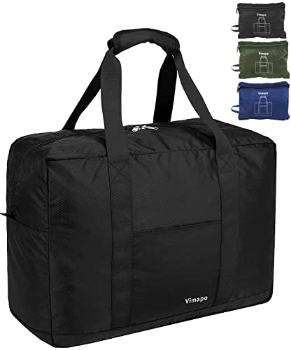 Vimapo Foldable Travel Duffle Bag With Trolley Sleeve 40l - 18x14x8 Inches Ai...