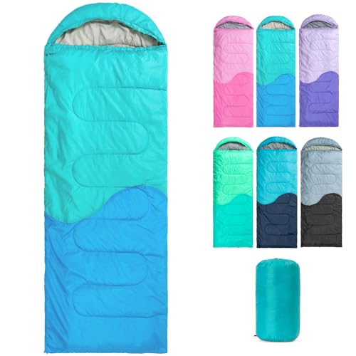 Sleeping Bag - 3 Seasons For Adults Kids Boys Girls Camping Hiking - Warm Col...
