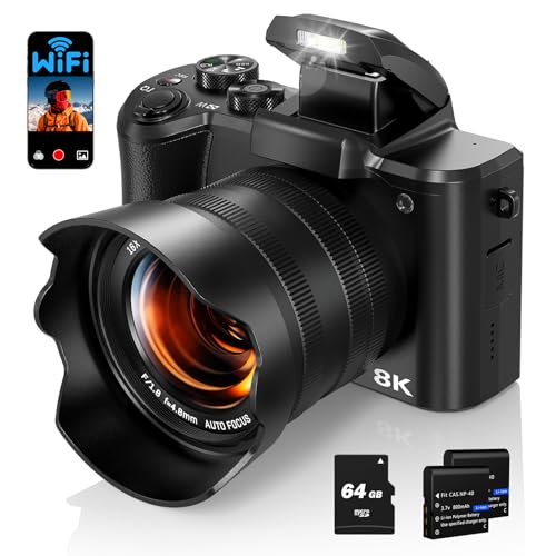 Fulealfly 8k Digital Camera For Photography 88mp Autofocus Wifi Vlogging Came...