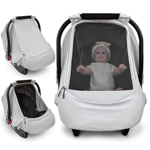 Baby Car Seat Coversunproof Car Seat Canopy For Babies Extra Large Mesh Windo...