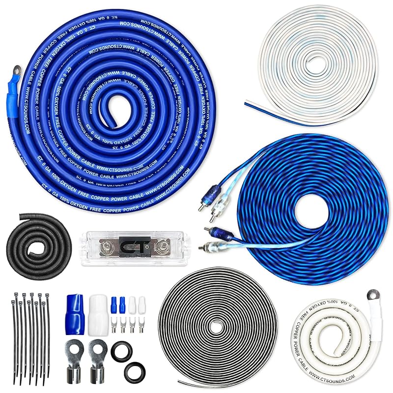 CT Sounds 1/0 Gauge OFC Complete Amp Wiring Install Kit, AMPKIT