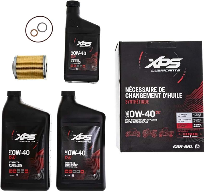 Can-Am OEM 4T 0W-40 Synthetic Blend Oil Change Kit for Rotax 500 V-Twi