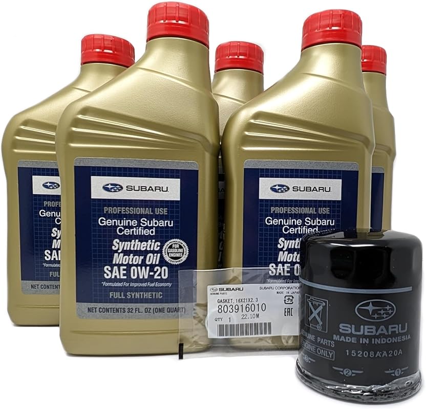 Subaru 0W-20 Synthetic Oil Change Kit – 5 Quarts with Filter and Gaske