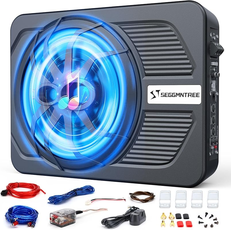 1000w Slim Under Seat Subwoofers with Amp,Car Subwoofer amp with Ambie
