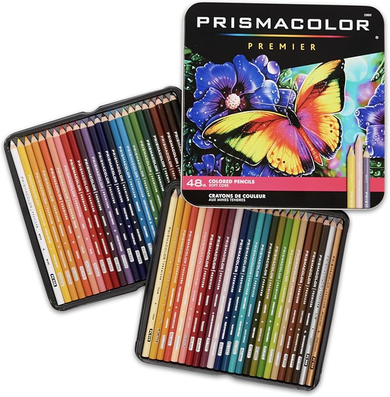 Prismacolor Premier Colored Pencils, Soft Core, Assorted Colors, 48 Co