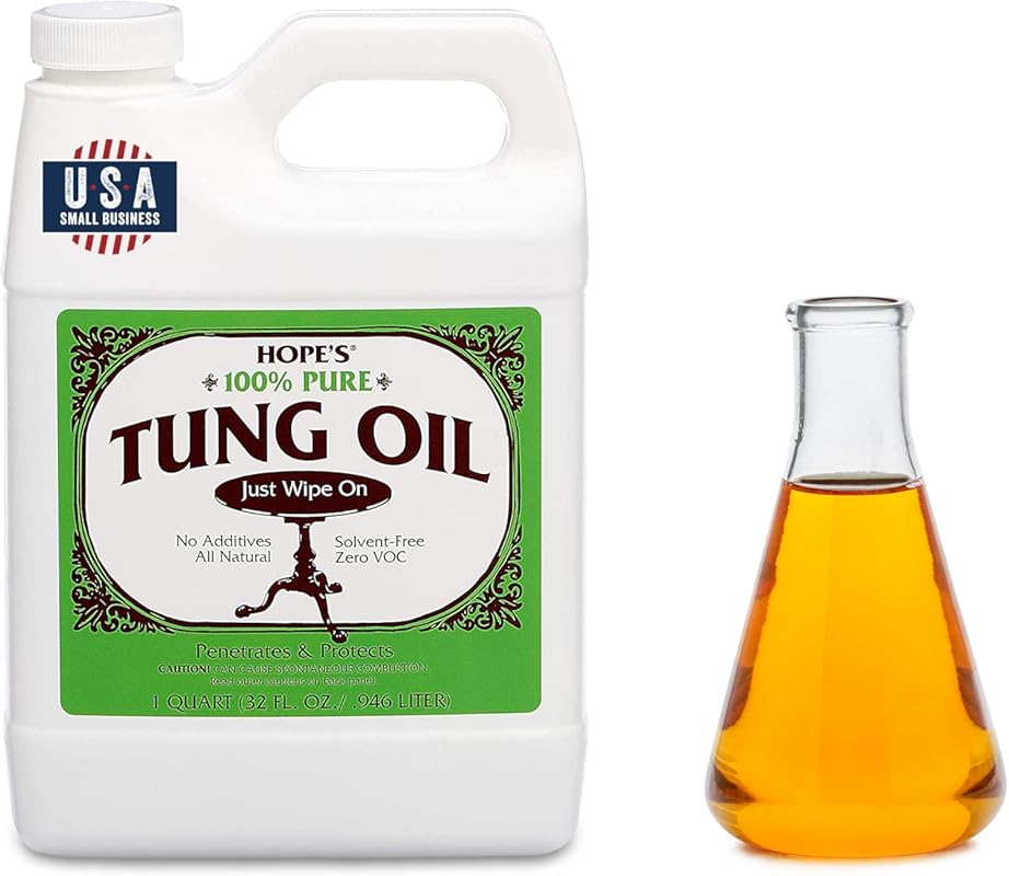 100% Pure Tung Oil – Food Safe Wood Finish and Waterproof Sealer