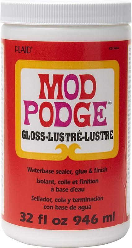 Mod Podge Gloss All-in-One Sealer and Glue – Large 32 oz Size for Wood