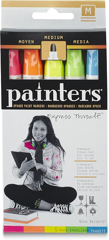 Elmer's Painters Opaque Paint Marker, Medium Point, Neon Brights, 1-Pa
