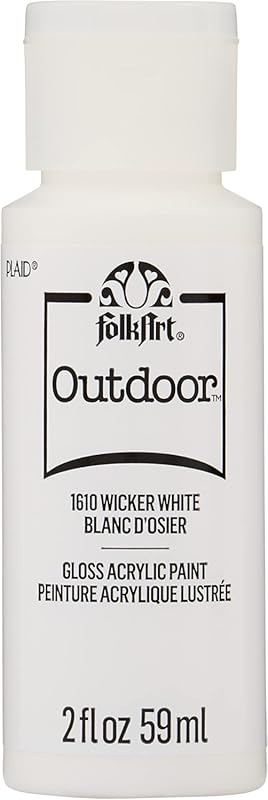 FolkArt Outdoor Acrylic Craft Paint, Wicker White Color, 2 oz Bottle f