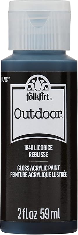 FolkArt Outdoor Acrylic Paint – Licorice, 2 oz, Weather-Resistant for 