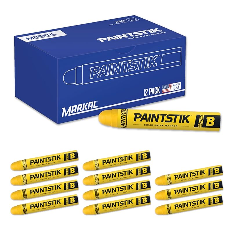 Markal 80221 B Paintstik Solid Paint Ambient Surface Marker, Yellow, 1